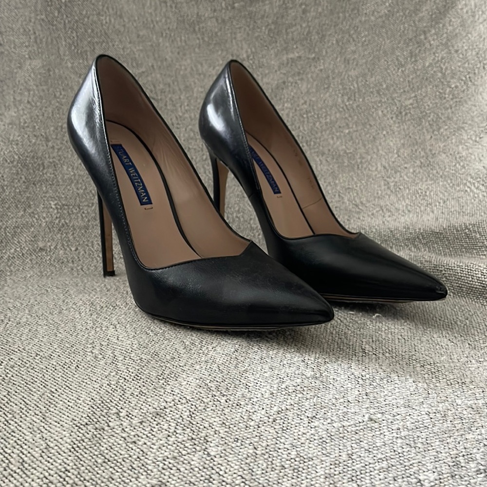 Stuart Weitzman black leather heels